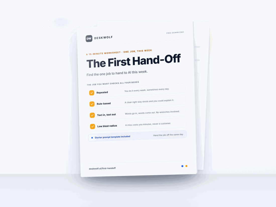 Cover of The First Hand-Off, a free PDF download