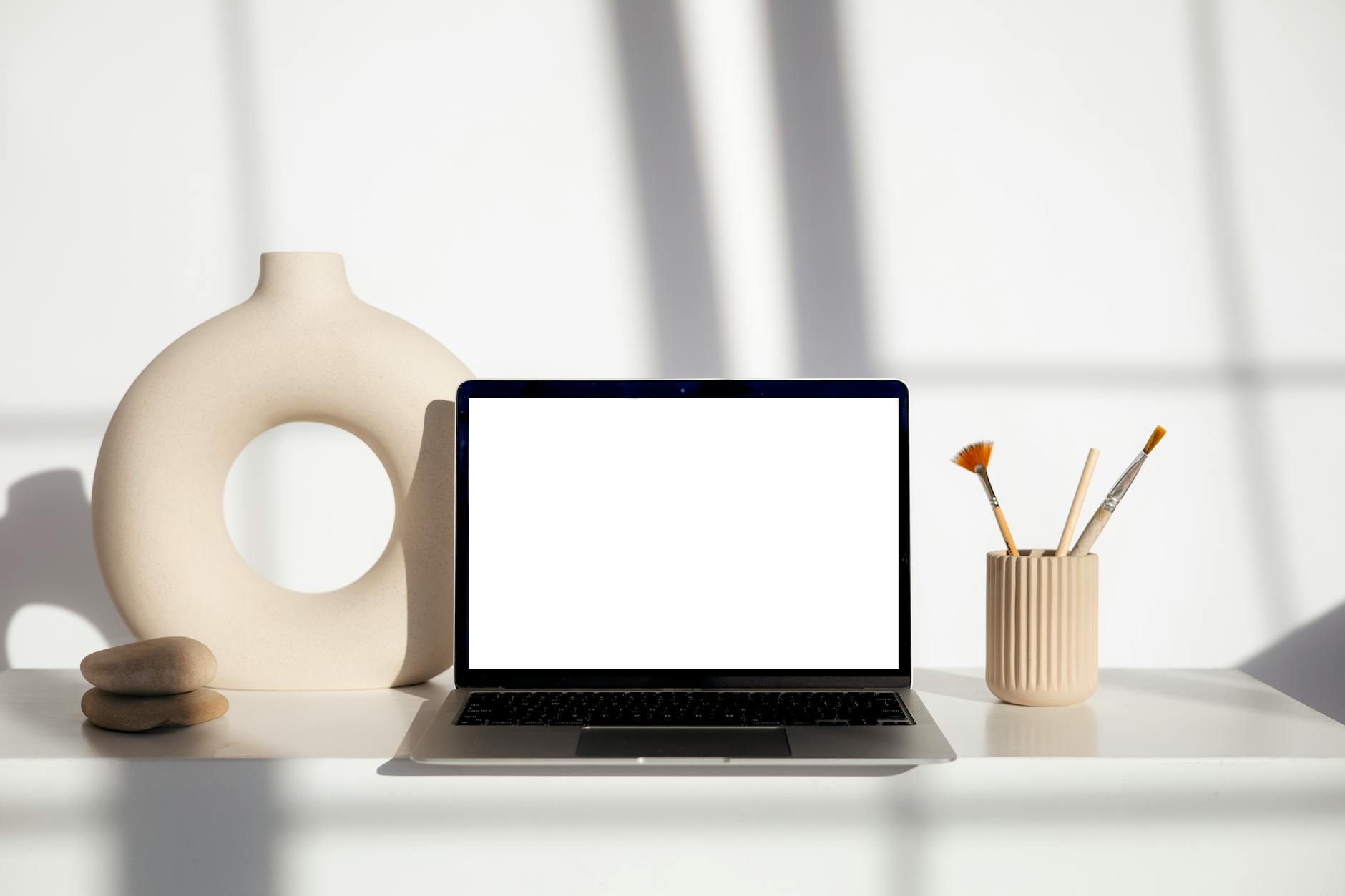 View image: laptop on a studio desk